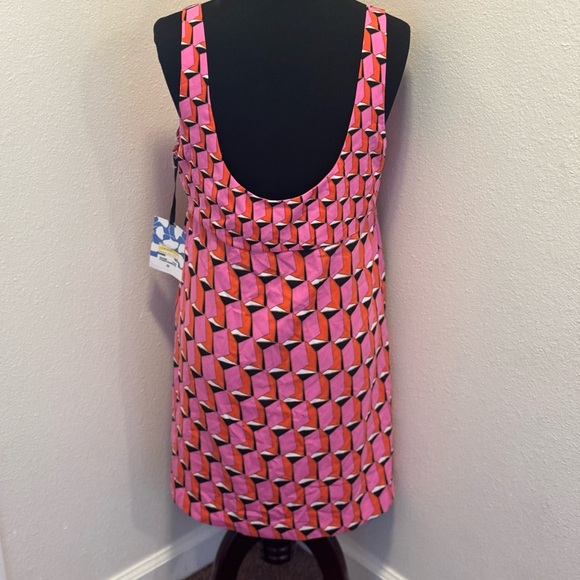 2 FOR $25 Diane Von Furstenberg Target Dress Pink Red Modern Geo Mini Dress 12 - Picture 4 of 10